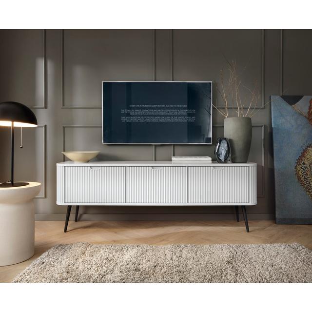 Madeline TV Stand for TVs up to 75" George Oliver Colour: White/Black on Productcaster.