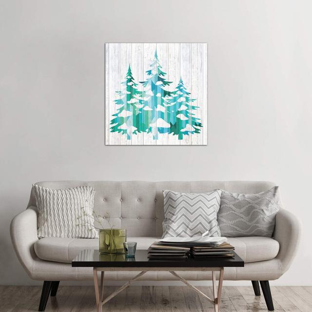 Snowfall Pines - Wrapped Canvas Print Union Rustic Size: 45.72cm H x 45.72cm W x 1.91cm D on Productcaster.