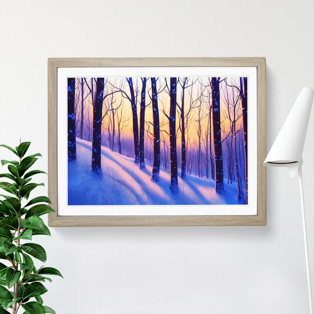 XH1022-10216X Winter Forest Sunrise Vol.2 - Single Picture Frame Print Alpen Home Frame Colour: Oak, Size: 25cm H x 34cm W x 2cm D on Productcaster.