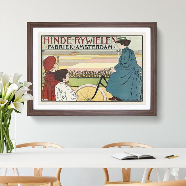 Hinde-Rijwielen Bicycles by Johann Georg Van Caspel - Picture Frame Painting East Urban Home Size: 27cm H x 36cm W x 2cm D, Frame Option: Walnut Frame on Productcaster.