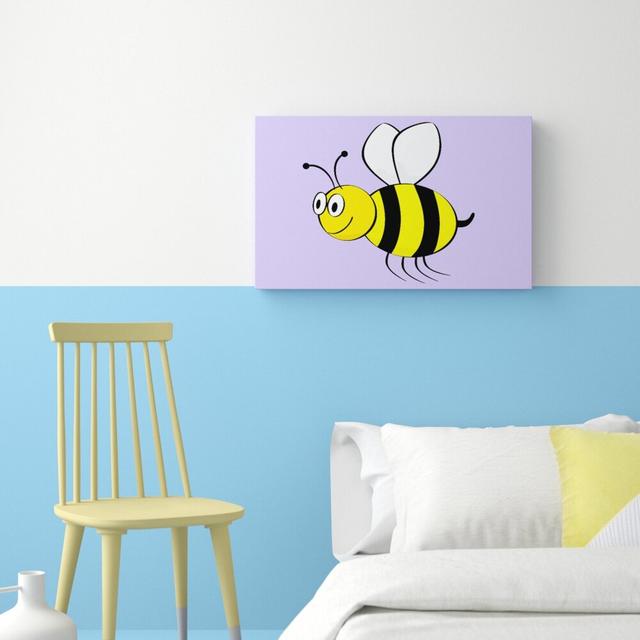 Buzzing Bee Childrens - Wrapped Canvas Graphic Art Print East Urban Home Size: 50.8 cm H x 81.3 cm W on Productcaster.