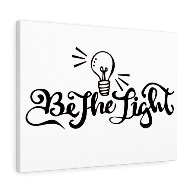 Be the Light - Wrapped Canvas Typography Blue Elephant Size: 28cm H x 36cm W on Productcaster.