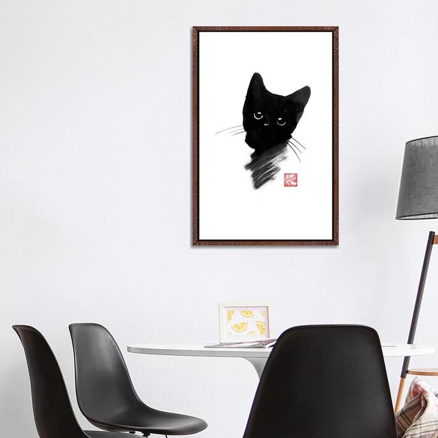 Small Cat II by Péchane - Print on Canvas Latitude Run Format: Classic Brown Wood Framed, Size: 101.6cm H x 66.04cm W x 3.81cm D on Productcaster.