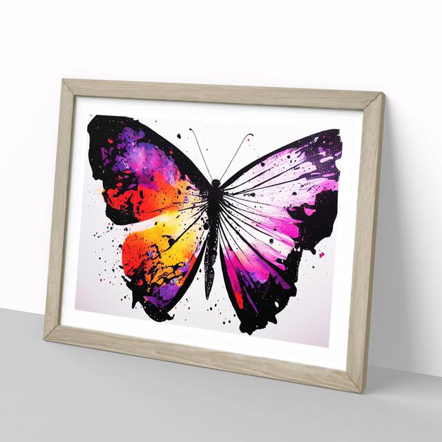 Butterfly Splash Vol.1 Abstract - Picture Frame Graphic Art Brambly Cottage Size: 46cm H x 64cm W x 2cm D, Format: Oak on Productcaster.