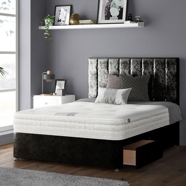 Rothbury Upholstered Headboard Rosdorf Park Upholstery: Black, Size: Super King (6') on Productcaster.