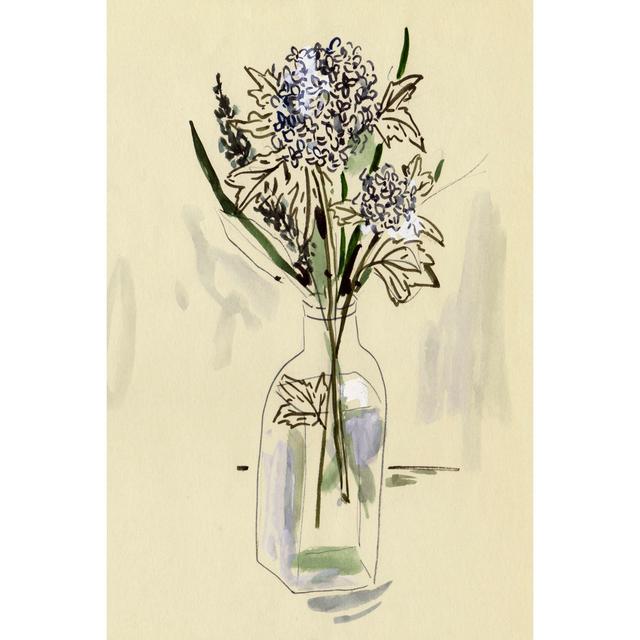 Hydrangea In The Bottle II by Annie Warren - Wrapped Canvas Art Prints Rosalind Wheeler Size: 76cm H x 51cm W x 3.8cm D on Productcaster.