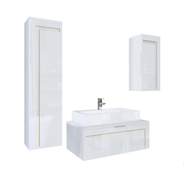 Alexavia Bathroom Furniture Suite Metro Lane With mirror: No, Body and front colour: White/Cream, Orientation: With sink and tap on Productcaster.