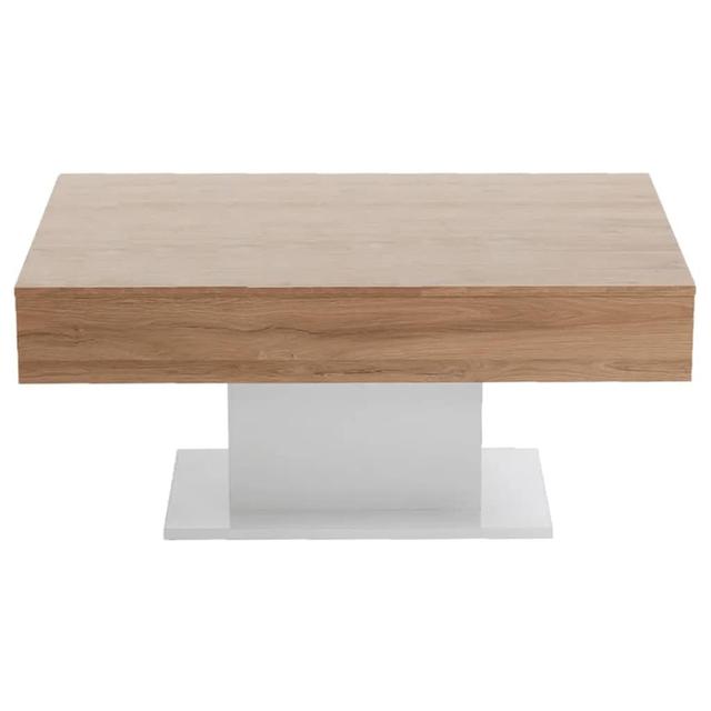 FMD Coffee Table Concrete Grey/White 17 Stories Table Top Colour: Antique Oak/White on Productcaster.