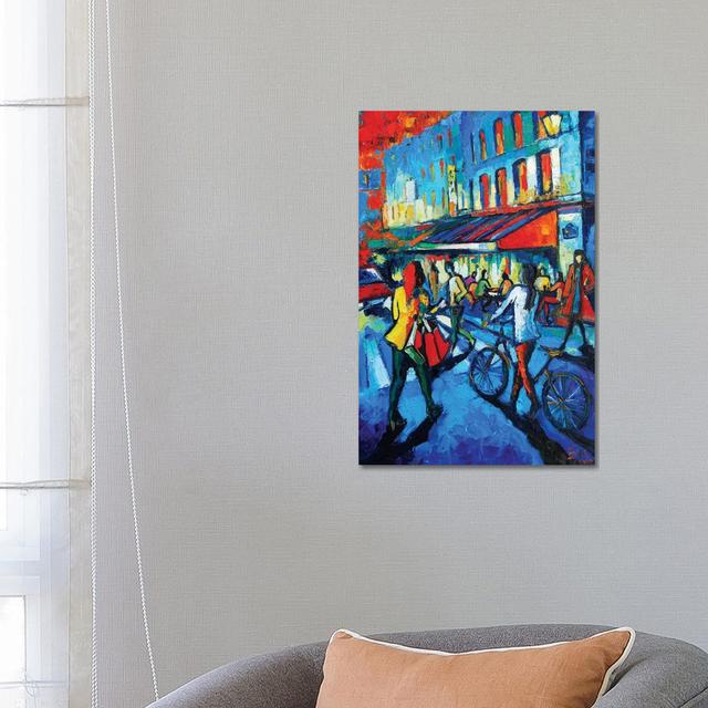 Parisian Cafe by Mona Edulesco - Wrapped Canvas Painting ClassicLiving Size: 66.04cm H x 45.72cm W x 3.81cm D on Productcaster.