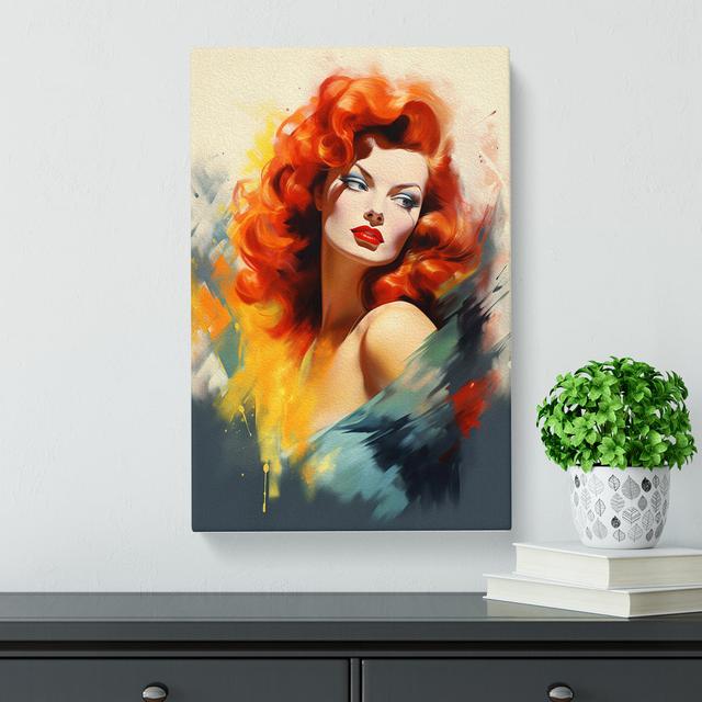 Red Headed Woman Modern - No Frame Print Marlow Home Co. Size: 76cm H x 50cm W x 3cm D on Productcaster.