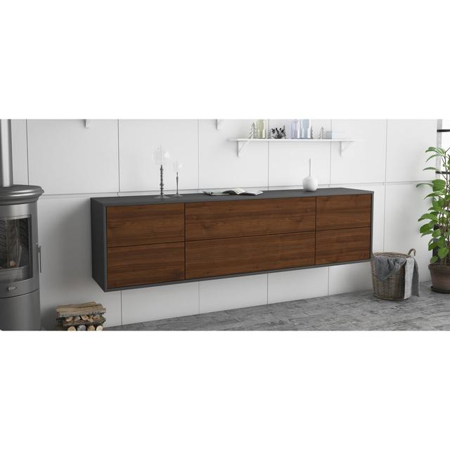 Gove TV Stand for TVs up to 78" Ebern Designs Colour: Black/Walnut on Productcaster.