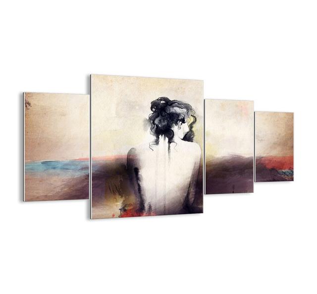 4 Piece Unframed Graphic Art Print Set on Glass Happy Larry Size: 90cm H x 160cm W x 1.8cm D on Productcaster.