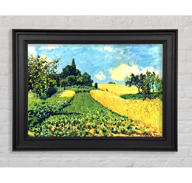 Sisley Grain Fields On The Hills Of Argenteuil - Single Picture Frame Print August Grove Size: 84.1cm H x 118.9cm W x 8cm D, Format: Antique Gold Fram on Productcaster.