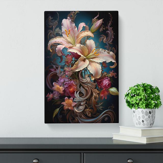 Lily Flower Baroque No.2 - Print Marlow Home Co. Size: 50cm H x 35cm W x 3cm D on Productcaster.