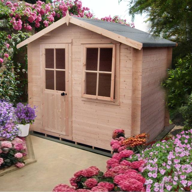 Polito 9 x 9 Ft. Tongue & Groove 19mm Log Cabin Shire GB Installation Included: No on Productcaster.