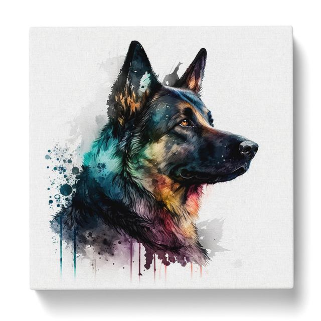 German Shepherd Gestural Art - Print Marlow Home Co. Size: 50cm H x 50cm W x 3cm D on Productcaster.