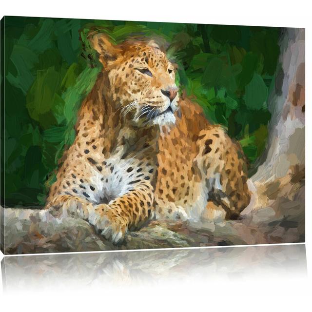 Leinwandbild "Leopard in der Natur", Grafikdruck East Urban Home Größe: 70 cm H x 100 cm B on Productcaster.