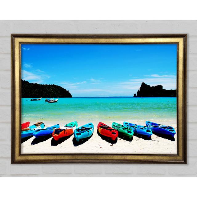 Boat Paradise - Single Picture Frame Art Prints Breakwater Bay Size: 29.7cm H x 42cm W x 1.5cm D on Productcaster.