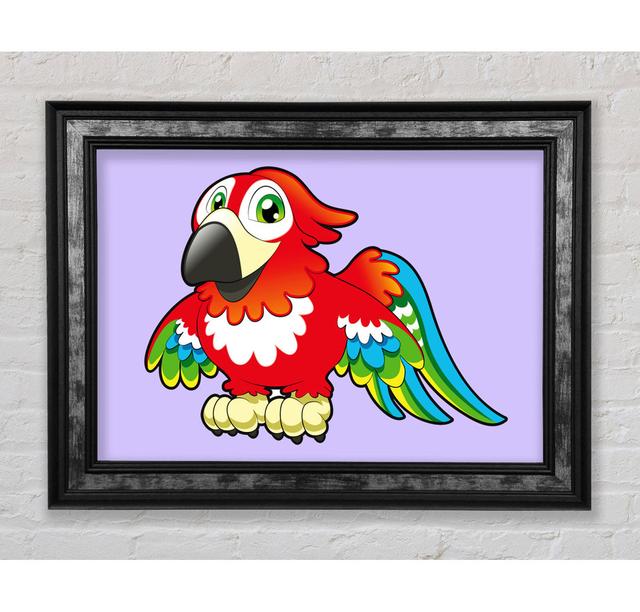 Little Parrot - Single Picture Frame Art Prints Bright Star Size: 42cm H x 59.7cm W x 8cm D, Colour: Lilac on Productcaster.