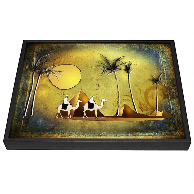 Camel Ride Through The Egyptian Desert - Single Picture Frame Art Prints on Canvas Bright Star Size: 101.6cm H x 142.2cm W x 10cm D on Productcaster.