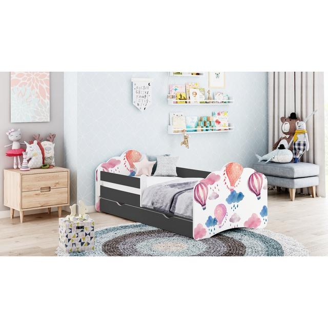 Ramsell European Toddler (80 x 160cm) Bed Frame with Drawers Harriet Bee Colour (Bed Frame): Graphite on Productcaster.