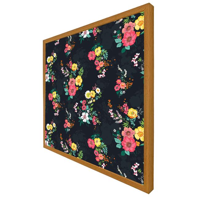 Neffs Floral Pattern - Single Picture Frame Art Prints ClassicLiving Size: 76cm H x 76cm W x 4cm D, Format: Oak Framed on Productcaster.