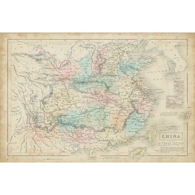 Map of China by W. Hughes - Wrapped Canvas Art Prints Longshore Tides Size: 81cm H x 122cm W x 3.8cm D on Productcaster.