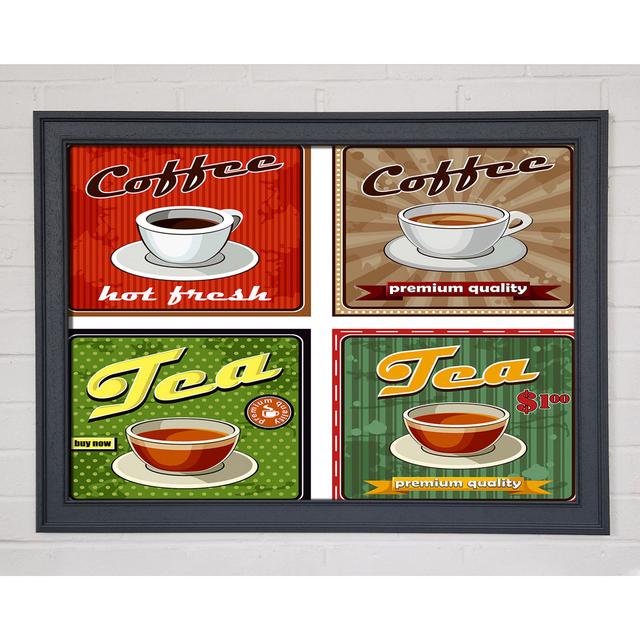 Retro Coffee or Tea - Single Picture Frame Art Prints Happy Larry Size: 29.7cm H x 42cm W on Productcaster.