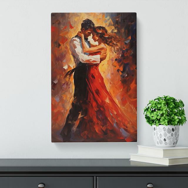 Ballroom Dancing Expressionism - Wrapped Canvas Print Marlow Home Co. Size: 50cm H x 35cm W x 3cm D on Productcaster.