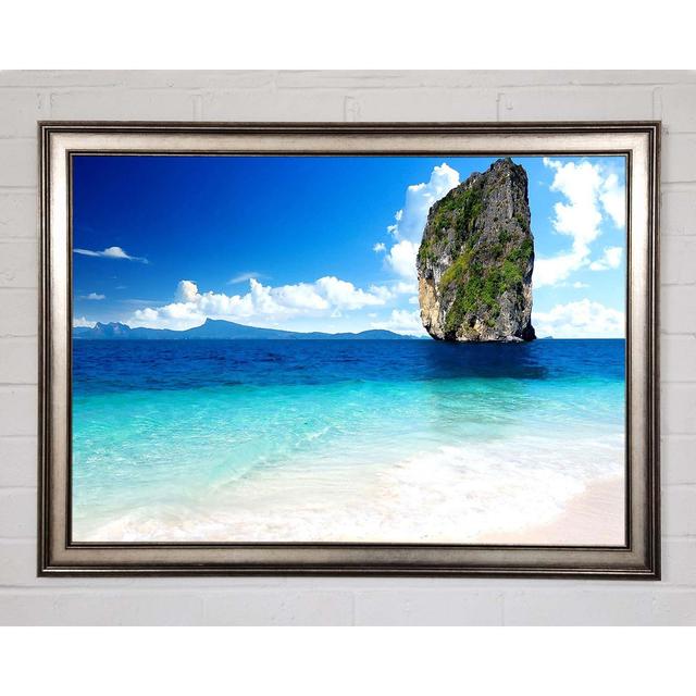 Sea Rock Thailand House of Hampton Size: 42cm H x 59.7cm W x 1.5cm D, Format: Gunmetal Framed Paper on Productcaster.