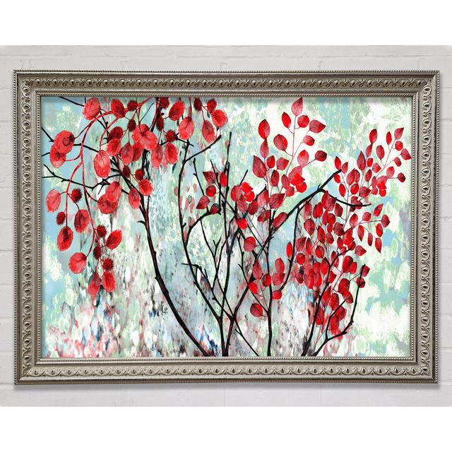 Red Leaves Winter Framed Print Bright Star Size: 100cm H x 141.4cm W x 3cm D on Productcaster.