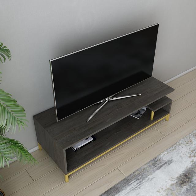 Weogufka TV Stand for TVs up to 50" Blue Elephant Colour: Gold/Dark Oak on Productcaster.