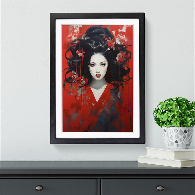 Geisha Contemporary Marlow Home Co. Format: Black Framed, Size: 34cm H x 25cm W on Productcaster.