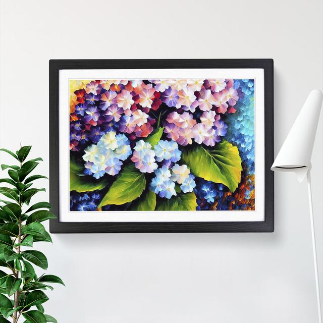 Hydrangea Flowers Vol.2 - Single Picture Frame Painting Marlow Home Co. Size: 25cm H x 34cm W x 2cm D, Frame Colour: Black on Productcaster.