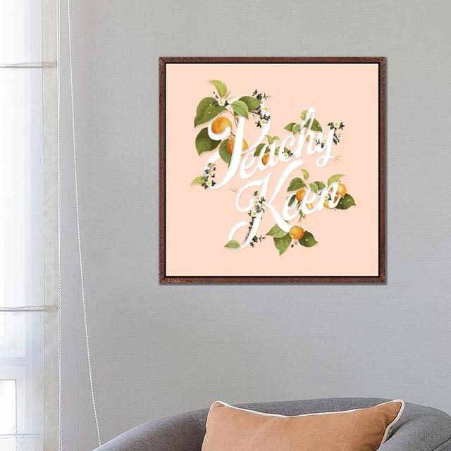 Peachy Keen by Heather Landis - Graphic Art Print on Canvas 17 Stories Format: Classic Brown Wood Framed, Size: 66.04cm H x 66.04cm W x 3.81cm D on Productcaster.