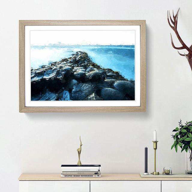 Giants Causeway in Bushmills in Abstract - Picture Frame Painting Print East Urban Home Frame Option: Oak Framed, Size: 27cm H x 36cm W x 2cm D on Productcaster.