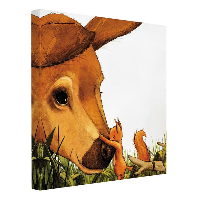 Hug - Wrapped Canvas Graphic Art Union Rustic Format: 260g/m² canvas, Size: 100cm H x 100cm W on Productcaster.