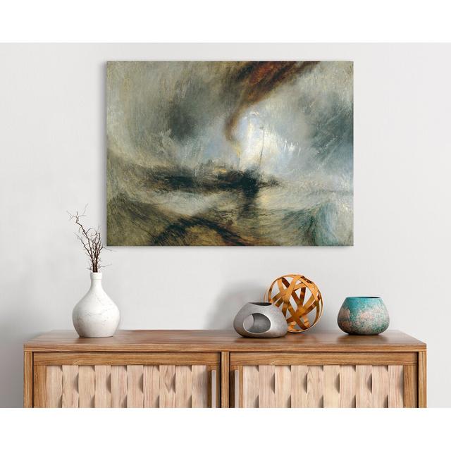 Leinwandbild - Gemälde „Snow Storm, Steam Boat off a Harbour's Mouth” von William Turner Longshore Tides Größe: 40 cm H x 60 cm B x 4 cm T on Productcaster.