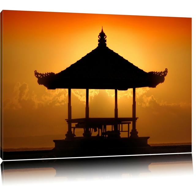 Leinwandbild Pagode in Bali im Sonnenuntergang East Urban Home Größe: 70 cm H x 100 cm B on Productcaster.