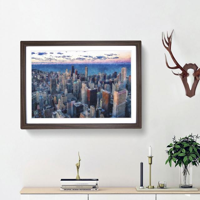 The Beauty of the Chicago Skyline - Picture Frame Painting Print East Urban Home Frame Option: Walnut Framed, Size: 45cm H x 63cm W x 2cm D on Productcaster.