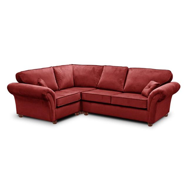 Lila 3 - Piece Velvet Corner Sectional Mercer41 Upholstery Colour: Burgundy, Orientation: Left Hand Facing on Productcaster.