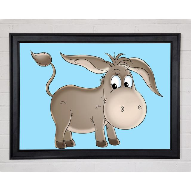 Donkey Short Legs Baby Blue Framed Print Harriet Bee Size: 84.1cm H x 118.9cm W x 1.5cm D on Productcaster.