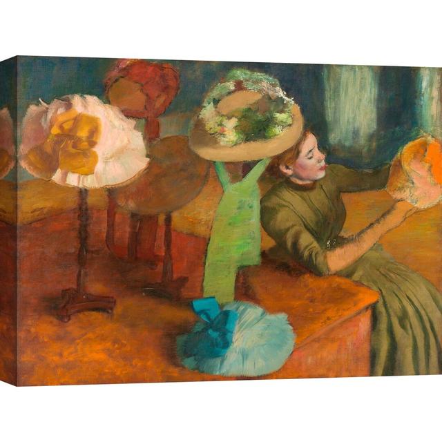 The Millinery Shop by Edgar Degas - Wrapped Canvas Painting Rosalind Wheeler Size: 70cm H x 100cm W x 4cm D on Productcaster.