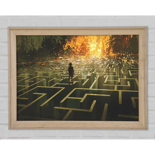 Standing On A Maze - Single Picture Frame Art Prints Ivy Bronx Size: 84.1cm H x 118.9cm W x 1.5cm D on Productcaster.