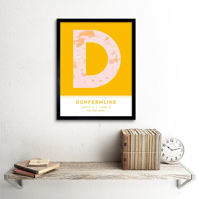 Dunfermline Scotland City Map - Picture Frame Typography Wee Blue Coo on Productcaster.