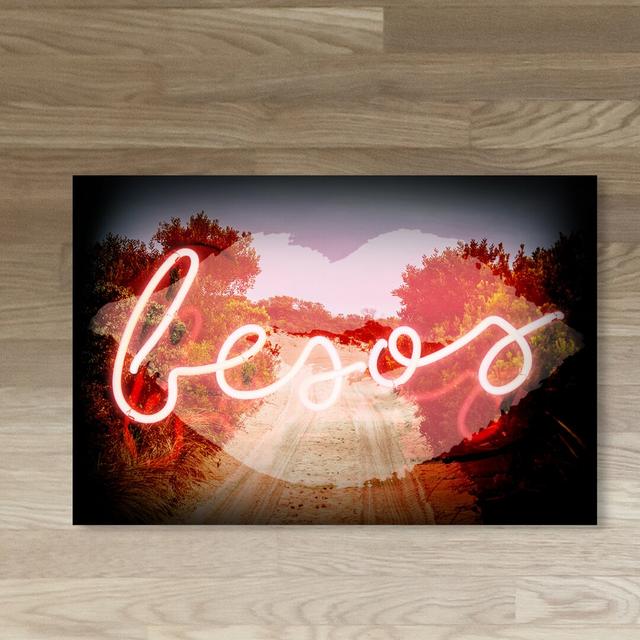 'LED Besos' Graphic Art Print on Wrapped Canvas Oliver Gal Size: 61cm H x 91.4cm W on Productcaster.