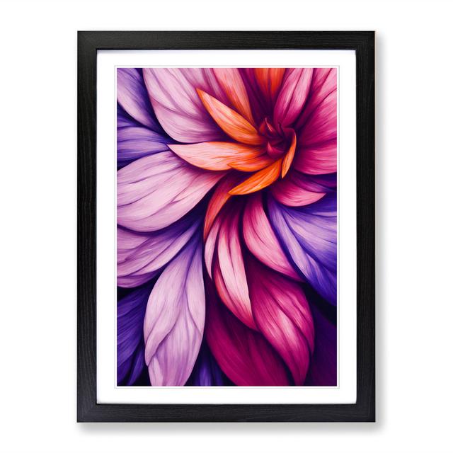 Floral Acrylic Painting Vol.2 - Single Picture Frame Print Marlow Home Co. Frame Option: Oak, Size: 46cm H x 34cm W x 2cm D on Productcaster.