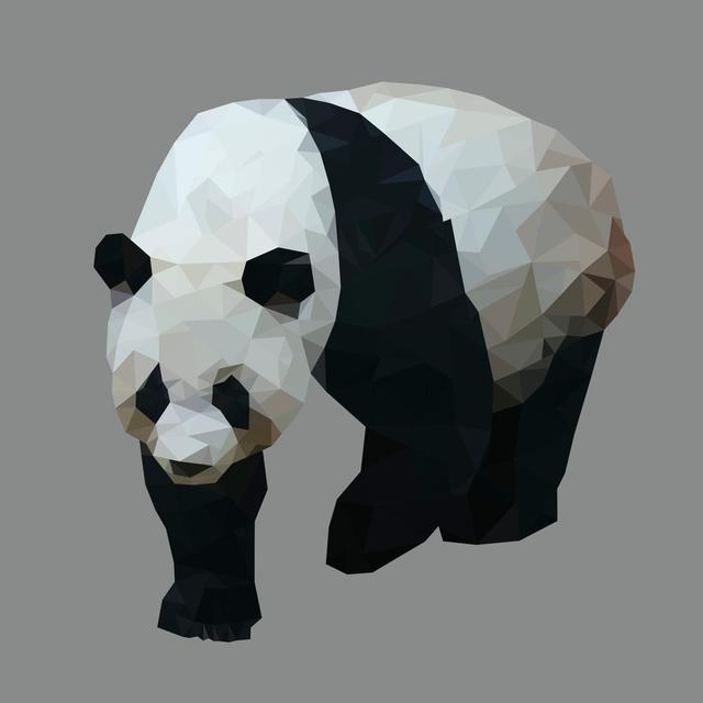 Polygonal Panda by Plalek - Wrapped Canvas Graphic Art World Menagerie Size: 91cm H x 91cm W on Productcaster.