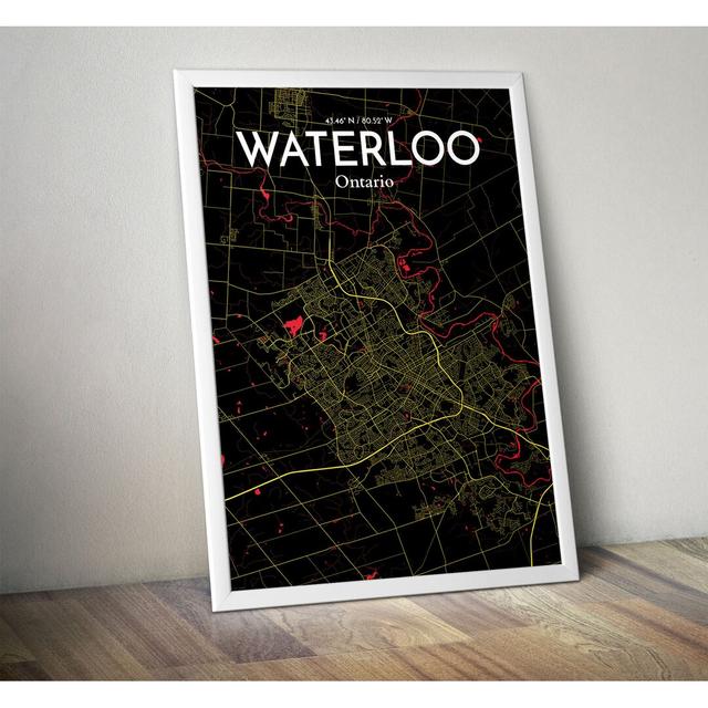 Waterloo City Map - Unframed Graphic Art Print on Paper East Urban Home Size: 91 cm H x 61 cm W on Productcaster.