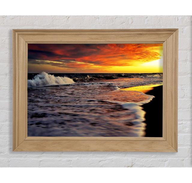 Ocean Waves At Dusk - Single Picture Frame Art Prints Bright Star Size: 42cm H x 59.7cm W x 8cm D on Productcaster.